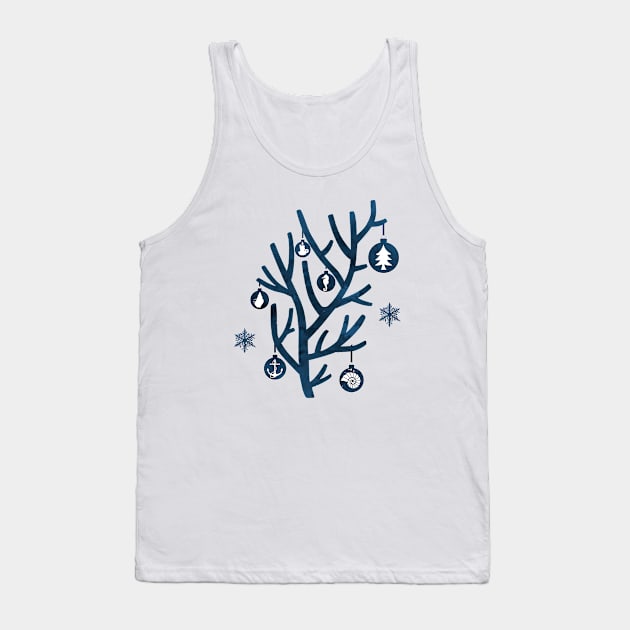 Coastal Christmas Coral Tree Tank Top by TheJollyMarten